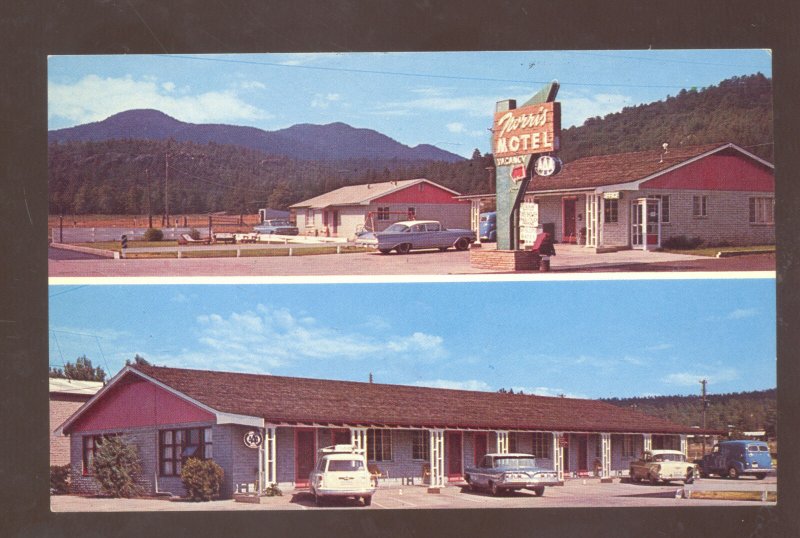 WILLIAMS ARIZONA ROUTE 66 NORRIS MOTEL OLD CARS VINTAGE ADVERTISING POSTCARD