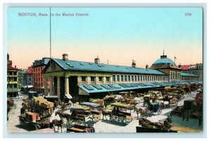  Boston Massachusetts In The Market District Agricultural Warehouse MA Postcard 