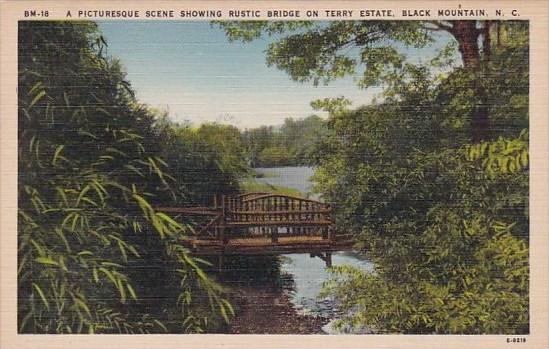 A Picturesque Scene Showing Rustic Bridge On Terry Estate Black Mountain Nort...