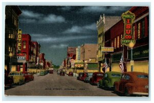 1935 Classic Cars Parked at Main Street, Ottumwa, Iowa IA Vintage Postcard 