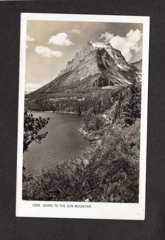 MT Glacier National Park Going to Sun Mountain Montana Real Photo RPPC Postcard