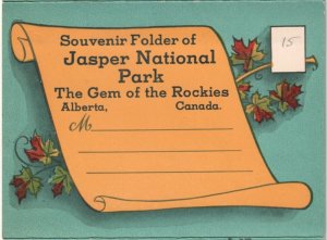 Jasper National Park, Alberta Canada, Vintage Souvenir Folder Postcard, 16 Views