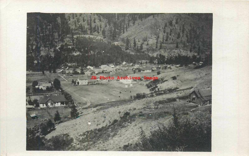 ID, Idaho? RPPC, Panorama View of a Small Town in a Valley