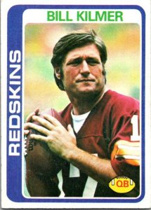 1978 Topps Football Card Bill Kilmer Washington Redskins sk7433