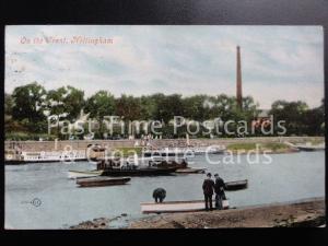 c1905 - Nottingham: On The Trent - showing Steam Ferry Boats, Narrowboats etc