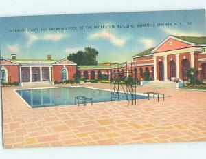 Linen POOL AT RECREATION BUILDING Saratoga Springs New York NY Q9839