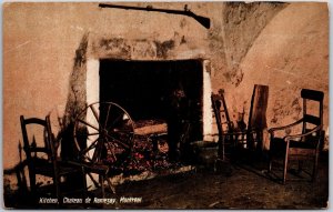 Kitchen Chateau de Ramezay Montreal Canada Rustic Chair Antique Postcard