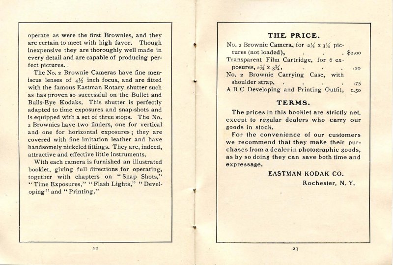 Advertising Booklet- Eastman Kodak Brownie Camera, 1902. (4 X 3)24pp, many ...