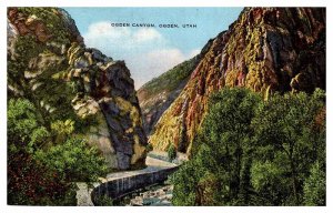 Postcard ROAD SCENE Ogden Utah UT AR5741