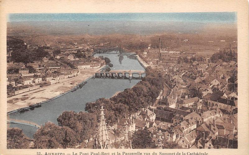 BF4552 le pont paul bert et la passerelle vus auxerre france