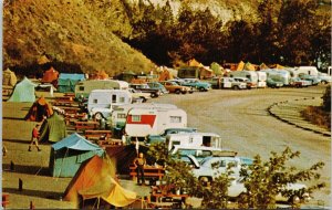 BC Forestry Camp Okanagan Lake BC Camping Tents Trailers Unused Postcard F88