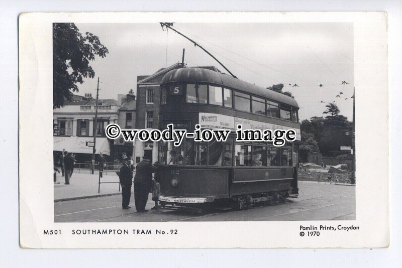 pp2313 - Southampton Tram No.92 - Pamlin postcard