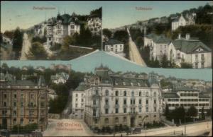 St. Gallen Swtzerland Multi-View c1910 Postcard