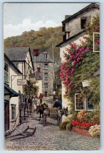 Devon England Postcard High Street Clovelly Scene 1952 Vintage Posted
