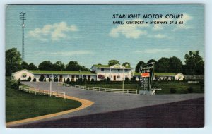 PARIS, KY ~ STARLIGHT MOTOR COURT c1940s  Roadside Linen Bourbon County Postcard