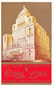 TORONTO, Canada   THE ROYAL YORK HOTEL   Artist Rendition Postcard