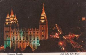 Utah Salt Lake City Mormon Temple At Night 1978