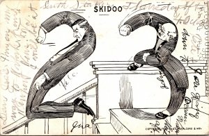 Postcard humor 23 skidoo men as numbers