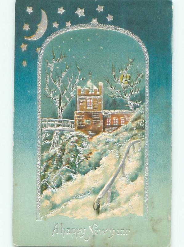 Divided-Back NEW YEAR SCENE Great Postcard AA2099