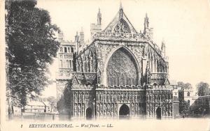 uk38718 west front cathedral exeter real photo  uk lot 18 uk