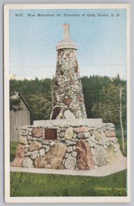 State View~Ross Monument For Discovery of Gold Custer SD~Vintage Postcard