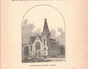 Victorian 1876 Gethsemane Baptist Church Vaningen & Snyder Engraving 2T1-57e