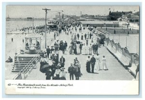 1908 The Boardwalk South From The Arcade Asbury Park New Jersey NJ Postcard 