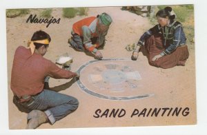 P2274, vintage postcard navajos sand painting