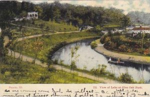 Illinois Peoria View Of Lake At Glen Oak Park 1906