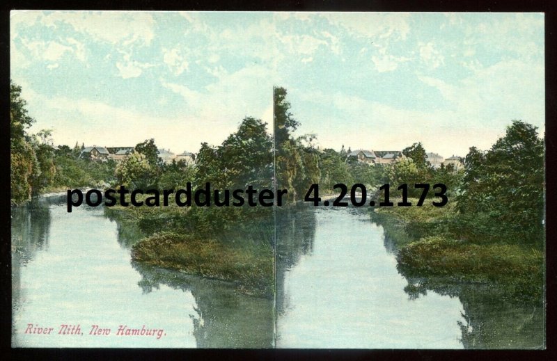 1173 - NEW HAMBURG Ontario Postcard 1910s River Nith Stereoview by Pugh