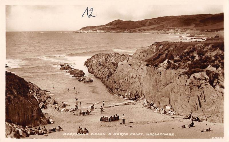 uk16199 barrigane beach and morte point  woolacombe  real photo uk