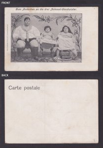Vintage postcard Germany Circus Three Colossal siblings