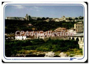 Old Postcard The Tourist Ardeche Aubenas General view at the bridge of Ucel