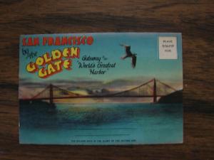 San Francisco, CA by the Golden Gate Scenic View Card Co. Linen Postcard Folder