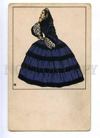 185729 Biedermeiermode Lady Vintage WIENER WERKSTATTE #125