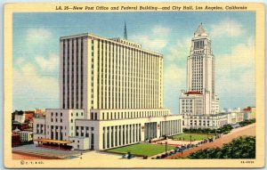 M-6628 New Post Office & Federal Building & City Hall Los Angeles California