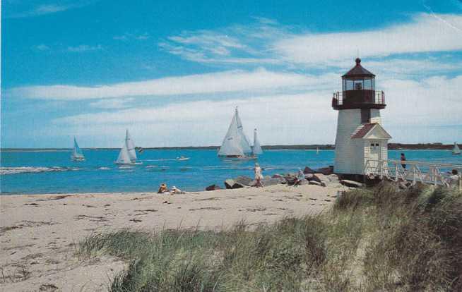 Sailing at Brant Point Light House - Nantucket MA, Massachusetts