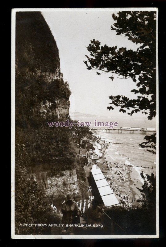 h2161 - Isle of Wight - A Peep from Appley Cliffs, Shanklin c1932- Nigh postcard