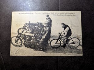 Mint Germany RPPC Bike Postcard Curt Rosenloche Goricke Bike Pacemaker