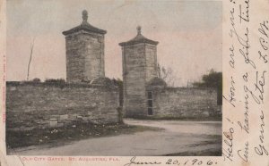 OLD CITY GATES ST. AUGUSTINE FLORIDA POSTCARD 1906