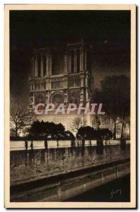Paris - 4 - Notre Dame - The Night - Night Feeries of Paris - Old Postcard -