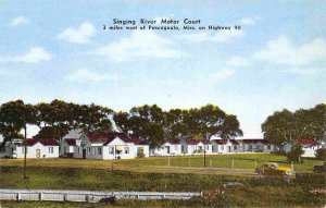 Singing River Motor Court Motel Highway 90 Pascagoula Mississippi linen postcard