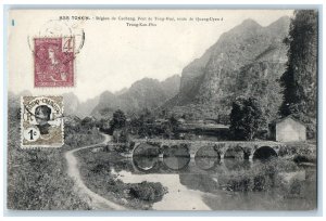 c1910 Caobang Region De Tong-Hue Bridge Trung-Kan-Phu Tonkin Vietnam Postcard