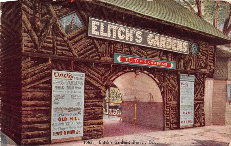 F34/ Denver Colorado Postcard c1910 Elitch's Gardens Entrance Resort