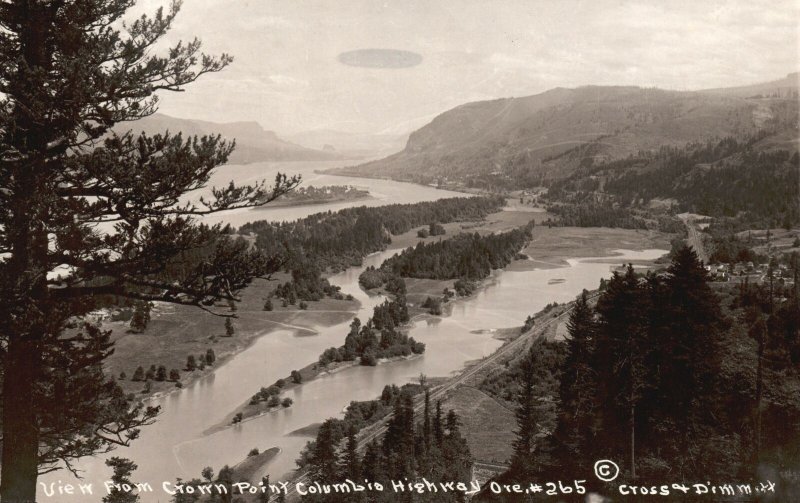 Vintage Postcard 1900's View From Crown Point Columbia River Highway Oregon RPPC