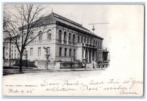 1905 Public Library Roadside View Providence Rhode Island RI Vintage Postcard 