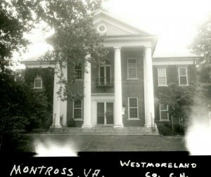 RPPC Westmoreland County Court House - Montross Virginia VA UNP Postcard T18