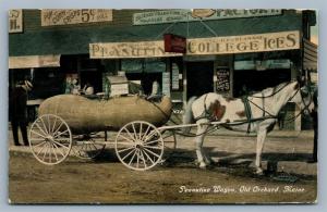 OLD ORCHARD ME PEANUTINE WAGON 1911 ANTIQUE POSTCARD 