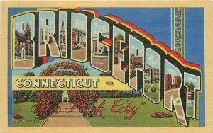 Connecticut Bridgeport large letters Kleban Teich 1940s Postcard 22-4886