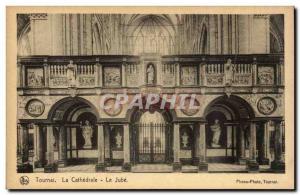 Old Postcard Belgium Tournai The Cathedral The jube